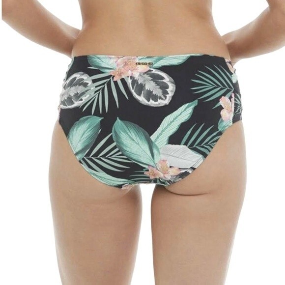 NWT Skye Alessia Hi Waist Ruched Bikini Bottom Black Kaleah Print Size Small NEW - Picture 5 of 14